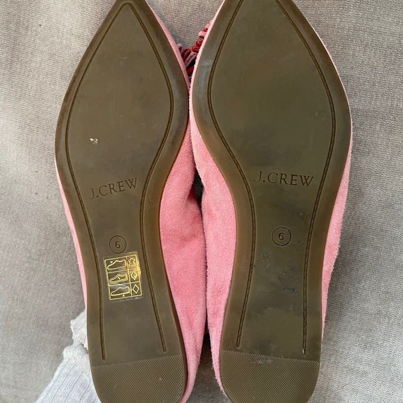 J Crew Pink Lottie Tassel Suede flats size 6 - Picture 4 of 4
